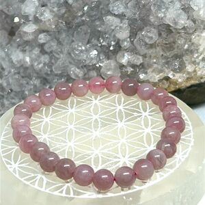 Lavender Rose Quartz stretch beaded bracelet
